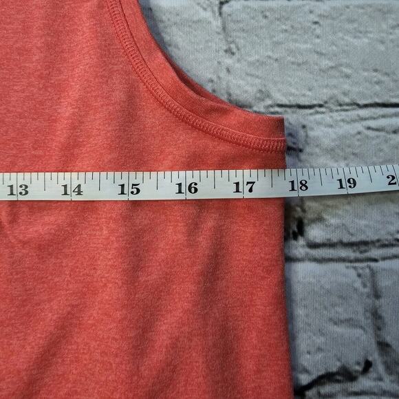 Athleta Coral Red Sleeveless Heathered High Neck Tank Top Size Medium - Picture 7 of 8
